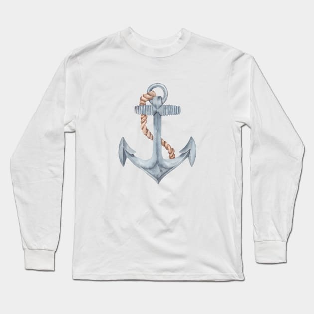 Anchor artwork Long Sleeve T-Shirt by InnaPatiutko